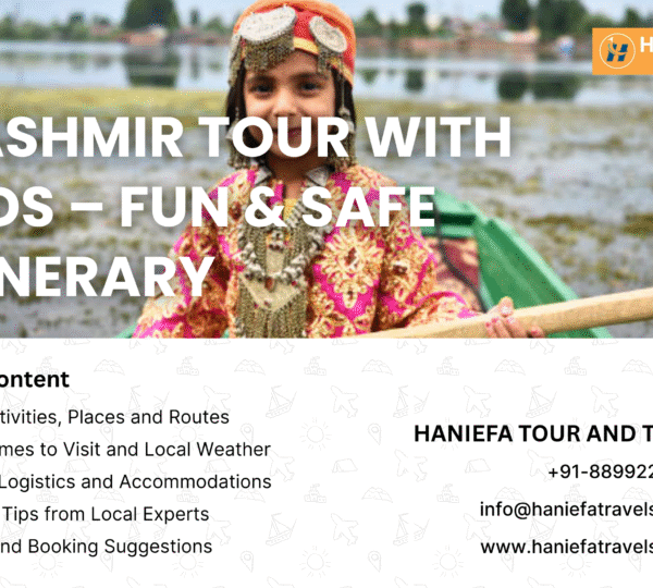 Kashmir tour with kids Family-friendly Kashmir itinerary Things to do in Kashmir with children Best time to visit Kashmir with family Safe places to visit in Kashmir Shikara ride for kids in Srinagar Pony ride Pahalgam kids Family holiday in Kashmir Houseboat experience with children Kid-safe snow activities in Kashmir