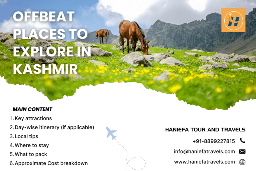 Hidden gems in Kashmir Lesser-known tourist spots in Kashmir Offbeat Kashmir destinations Unexplored places in Kashmir Remote places to visit in Kashmir Kashmir tour package offbeat Kashmir valley hidden spots Unique experiences in Kashmir Best offbeat travel destinations in Kashmir Scenic villages in Kashmir