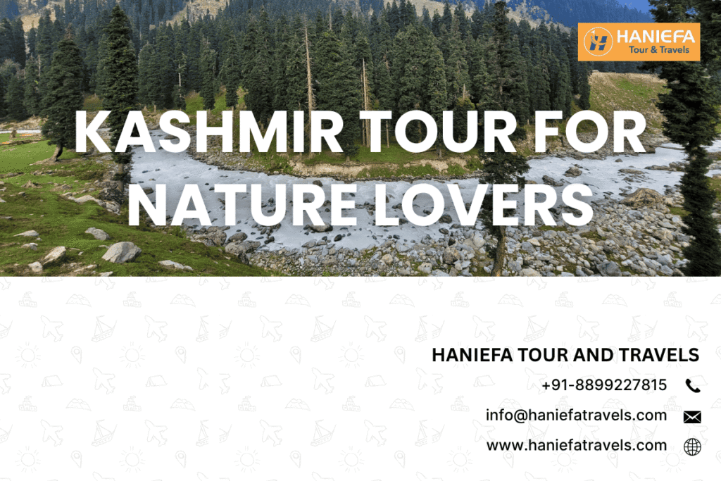 Kashmir 7-day itinerary Nature trip to Kashmir Best places in Kashmir for nature lovers Kashmir travel guide for nature lovers Ideal Kashmir tour plan Kashmir valleys and lakes Gulmarg, Pahalgam, Sonamarg sightseeing Srinagar nature tour Best time to visit Kashmir Houseboat stay in Kashmir